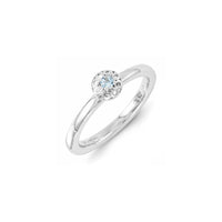 Sterling Silver Stackable Expressions Aquamarine Ring | QSK1324 ,