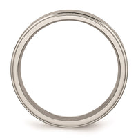 Titanium Ridged Edge 6mm Brushed and Polished Band | TB196 ,