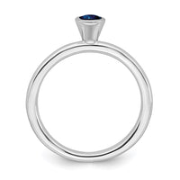 Sterling Silver Stackable Expressions High 4mm Round Cr. Sapphire Ring | QSK466 ,