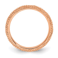 Sterling Silver Stackable Expressions Polished Rose Gold-plated Ring | QSK1839 ,