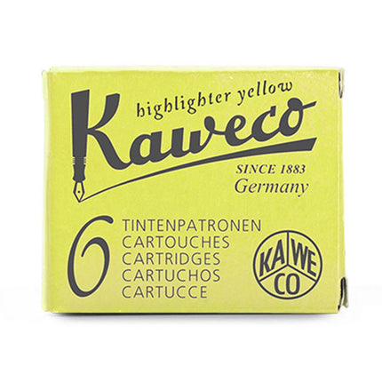 Kaweco Fountain Pen Ink Cartridges - 6 Pieces Glowing Yellow | 10001220 ,