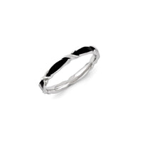 Sterling Silver Stackable Expressions Black Enameled Ring | QSK1152 ,