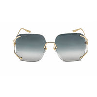 Gucci Unisex Sunglasses - Gold Metal Oversized Rimless Frame Grey Lens | GG0646S 001 ,