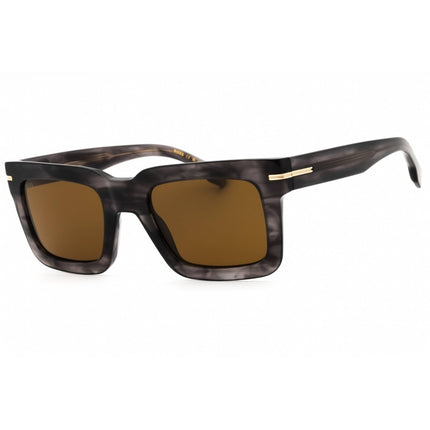 Hugo Boss Men's Sunglasses - Grey Horn Square Frame Brown Lens | BOSS 1501/S 2W8 ,