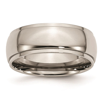 Titanium Ridged Edge 8mm Polished Band | TB24 ,