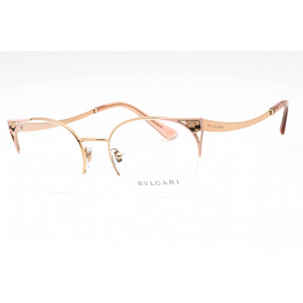 Bvlgari Women's Eyeglasses - Pink Gold/Pink Metal Half Rim Cat Eye | 0BV2243 2062 ,