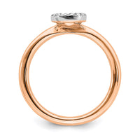 Sterling Silver Stackable Expressions Pink-plated Halo Dia. Ring | QSK1991 ,