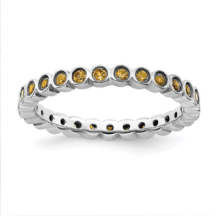 Sterling Silver Stackable Expressions Citrine Ring | QSK372 ,