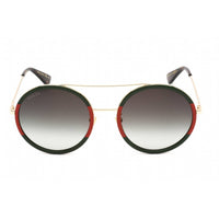 Gucci Unisex Sunglasses - Gold Metal Round Frame Green Gradient Lens | GG0061S 003 ,