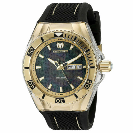 Technomarine TM-115213 Men's Cruise Monogram Black Dial Black Silicone Strap Dive Watch ,