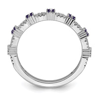 Sterling Silver Stackable Expressions Amethyst & Diamond Ring | QSK2149 ,