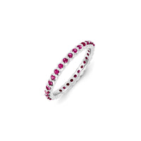 Sterling Silver Stackable Expressions Created Ruby Ring | QSK1183 ,