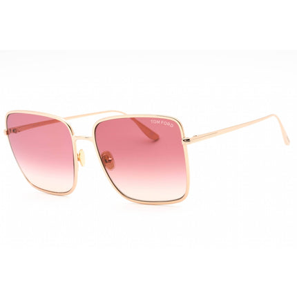 Tom Ford Women's Sunglasses - Shiny Rose Gold Metal Butterfly Shape Frame | FT0739 28T ,
