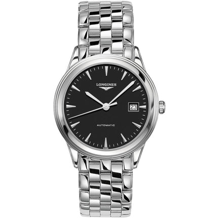 Longines Men's Watch - Flagship Automatic Black Dial Silver Tone Bracelet | L49744526 ,