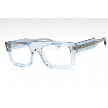 Gucci Men's Eyeglasses - Azure Plastic Rectangular Frame Clear Lens | GG1085O 004 ,