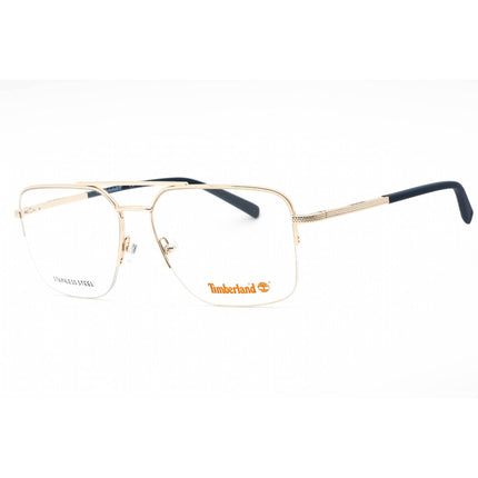 Timberland Men's Eyeglasses - Pale Gold Pilot Metal Half Rim Frame | TB1772 032 ,
