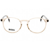 Hugo Boss Men's Eyeglasses - Beige Striped Brown Round Frame | BOSS 1572 0JC1 00 ,