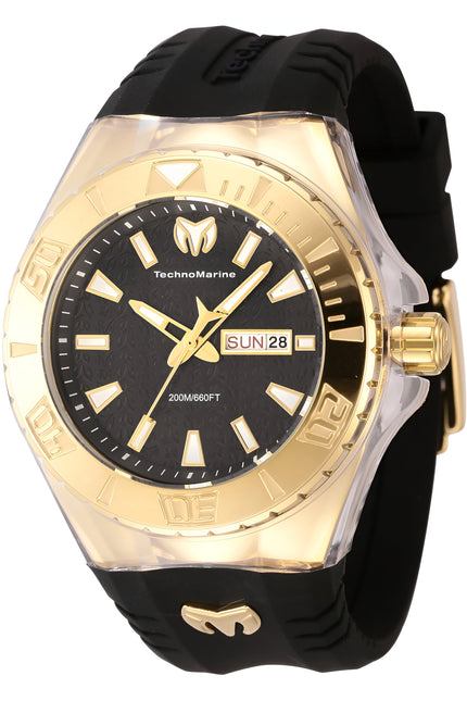 Technomarine Men's Watch - Cruise Monogram Black Rubber Silicone Strap | TM-122011 ,