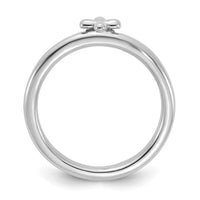 Sterling Silver Stackable Expressions Rhodium-Plated Cross Ring | QSK2046 ,