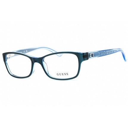 Guess Women's Eyeglasses - Shiny Blue Acetate Cat Eye Full Rim Frame | GU2591 090 ,