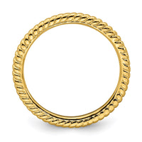 Sterling Silver Stackable Expressions Gold-plated Twisted Ring | QSK174 ,