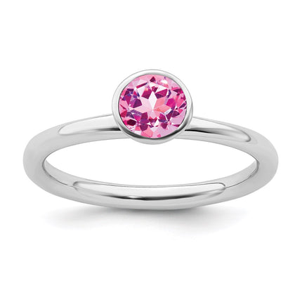 Sterling Silver Stackable Expressions High 5mm October Swarovski Ring | QSK970 ,