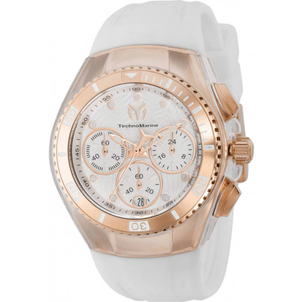 Technomarine Women's Watch - Cruise One Chrono White Dial Rubber Strap | TM-120047 ,