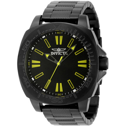 Invicta Men's Watch - Speedway Yellow Hour Markers Black Dial Bracelet | 46314 ,