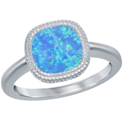 Opalata Women's Sterling Silver Blue Opal Ring - W-2522 ,