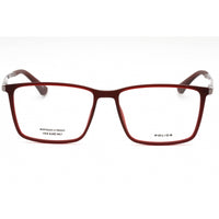 Police Men's Eyeglasses - Frosted Red Plastic Rectangular Full Rim Frame | VPLG70 954M ,