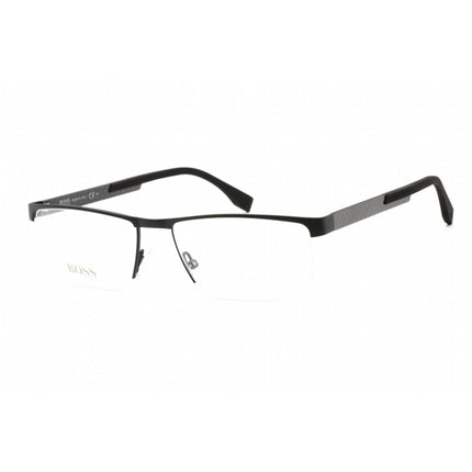 Hugo Boss Men's Eyeglasses - Black Carbon Metal Rectangular Shape Frame | 0734 0KCQ 00 ,