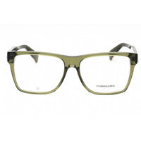 Salvatore Ferragamo Men's Eyeglasses - Transparent Khaki Rectangular | SF2953N 320 ,
