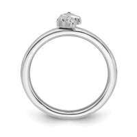 Sterling Silver Stackable Expressions Unicorn Diamond Ring | QSK2165 ,