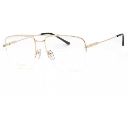 Gucci Women's Eyeglasses - Gold Half Rim Metal Frame | GG1415O 001 ,