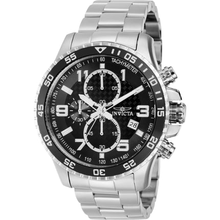 Invicta Men's Watch - Specialty Chronograph Black Dial Silver Steel Bracelet | 37146 ,