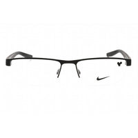 Nike Men's Eyeglasses - Satin Black/Black Rectangular Half Rim Frame | Nike 8137 001 ,