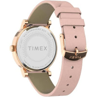 Timex Women's Watch - Full Bloom Quartz Floral Dial Pink Leather Strap | TW2U19300 ,
