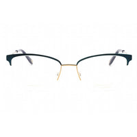 Emozioni Women's Eyeglasses - Blue Gold Metal Half Rim Cat Eye Frame | EM 4408 0KY2 00 ,