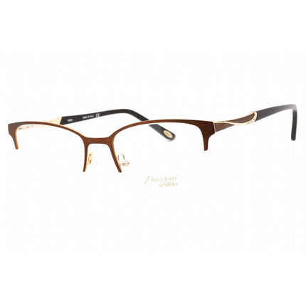 Emozioni Women's Eyeglasses - Brown Gold Half Rim Cat Eye Frame | EM 4396 0FG4 00 ,