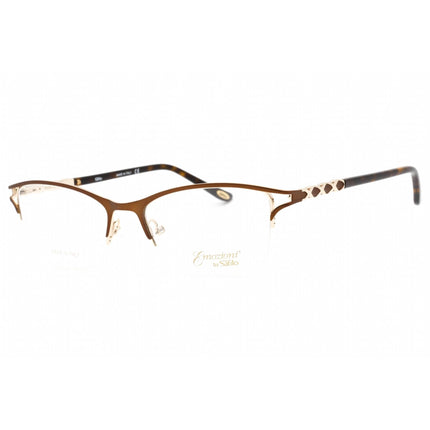 Emozioni Women's Eyeglasses - Brown Gold Half Rim Cat Eye Frame | EM 4398 0FG4 00 ,