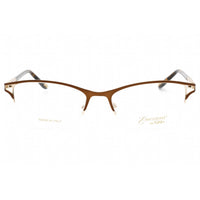 Emozioni Women's Eyeglasses - Brown Gold Half Rim Cat Eye Frame | EM 4398 0FG4 00 ,