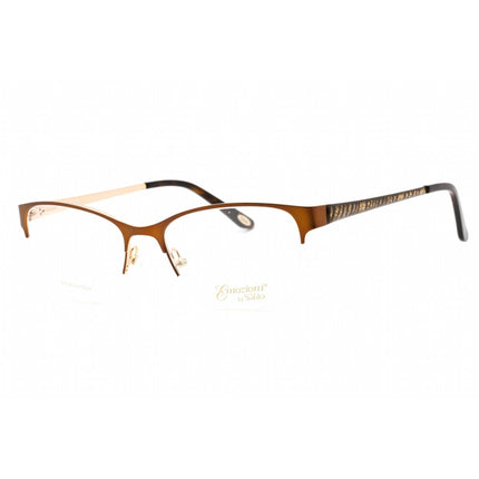 Emozioni Women's Eyeglasses - Brown Gold Half Rim Cat Eye Frame | EM 4407 0FG4 00 ,