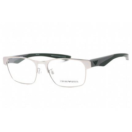 Emporio Armani Men's Eyeglasses - Matte Silver Metal Rectangular Frame | 0EA1141 3045 ,