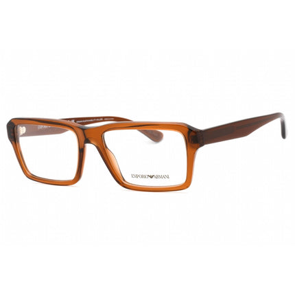 Emporio Armani Men's Eyeglasses - Shiny Transparent Brown Plastic Frame | 0EA3206 5044 ,