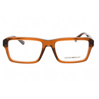 Emporio Armani Men's Eyeglasses - Shiny Transparent Brown Plastic Frame | 0EA3206 5044 ,