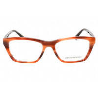 Emporio Armani Women's Eyeglasses - Striped Brown Rectangular Frame | 0EA3186 5903 ,