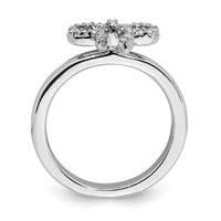 Sterling Silver Stackable Expressions Bow Diamond Ring | QSK330 ,