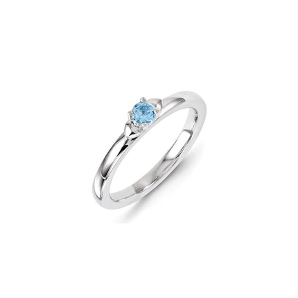 Sterling Silver Stackable Expressions Blue Topaz Ring | QSK1310 ,