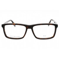 Tommy Hilfiger Men's Eyeglasses - Dark Havana Plastic Rectangular | Th 1549 0086 00 ,