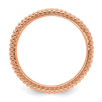 Sterling Silver Stackable Expressions Polished Pink-plated Wave Ring | QSK686 ,